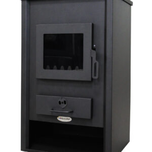 Pachet incalzire si apa calda pentru 3 camere Termosemineu pe lemne brichete si carbune Fornello PADOVA E 19.4 kW 510x500x910 mm cos inox teava PPR si fitinguri boiler termoelectric 80l vas expansiune pompa circulatie calorifere si kit monta