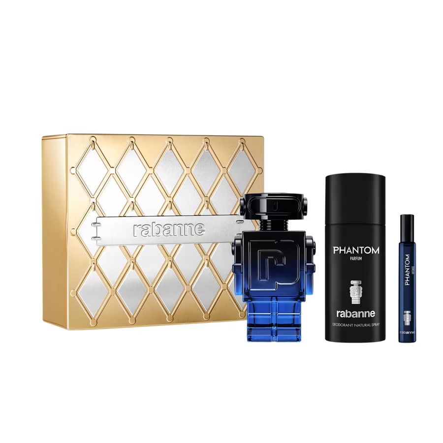 Paco Rabanne Phantom Intense, Apa de Parfum, Barbati, 100 ml + Deodorant spray, 150 ml + Apa de Parfum, 10 ml