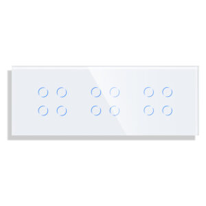 Panou 3 Intrerupatoare Cvadruple cu Touch din Sticla LUXION