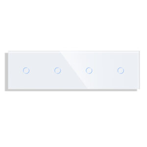 Panou 4 Intrerupatoare Simple cu Touch din Sticla LUXION