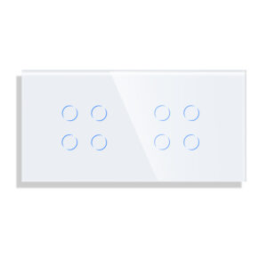 Panou Intrerupator Cvadruplu + Cvadruplu cu Touch din Sticla LUXION