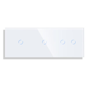 Panou Intrerupator Simplu + Simplu + Dublu cu Touch din Sticla LUXION