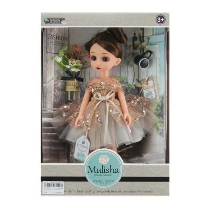 Papusa Mulisha Fashion Classics, Rochie Stralucitoare, 33 cm