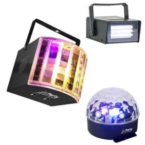 Set disco 1 stroboscop + 1 derby light + 1 astro light Party PARTY-3PACK