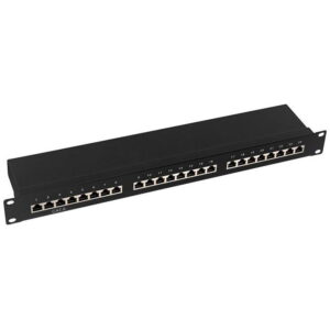 Patchpanel 19 Einbau Kat.6 STP 24 Port, Negru