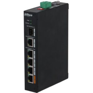 Switch 4 porturi PoE Dahua PFS3106-4ET-60-V2, PoE watchdog, 60W