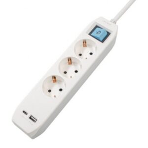 Prelungitor SPACER Schuko x3 16A 3m WH PP-3-30-TC-USB