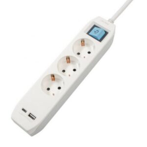 Prelungitor SPACER Schuko x3 16A 4.5m WH PP-3-45-TC-USB