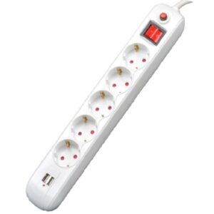 Prelungitor SPACER SCHUKO x5 16A 4.5m WH PP-5-45 USB
