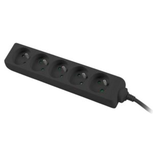 Prelungitor Lanberg 1.5m, 5 prize negru PS0-05E-0150-BK