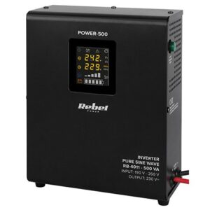 Ups centrale termice cu sinus pur Rebel RB-4011, 12V, 500VA / 300W, borne externe, prindere in perete