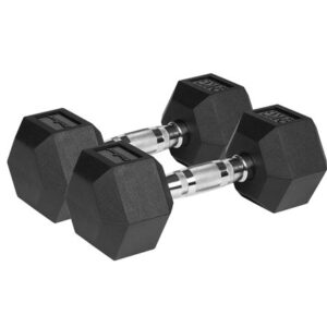 Set 2 Gantere 9kg Dumbbell Hex Fonta Cauciucata, 2x9kg Rebel Activ RBA-2325-09