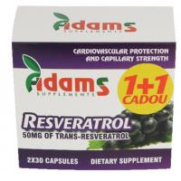 Resveratrol 50mg 1+1 cadou 30cps ADAMS SUPPLEMENTS