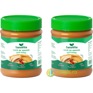 Pachet Pasta de Arahide Cremoasa fara Zahar 375g + 375g