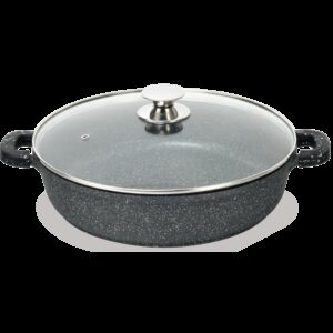 Tigaie saute Techwood TP-28SAU, 28cm, PFOA free, capac sticla