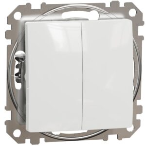 Intrerupator dublu 10AX Schneider, SDD111105, Sedna Design, alb