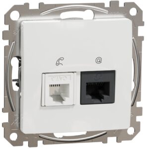 Priza RJ11-RJ45 Cat5E UTP, Schneider, SDD111458, Sedna Design, alb