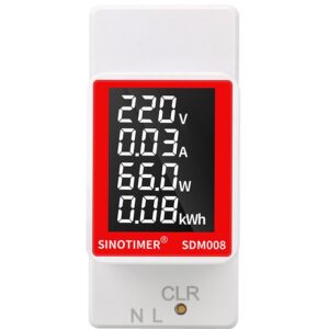 Contor monofazat de energie electrica, Sinotimer, 50-300V, 100A, display led, functie resetare, iluminat, SDM008