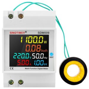 Contor monofazat de energie electrica, Sinotimer, 250-450V, 100A, functie resetare, transformator extern, SDM009-E-380