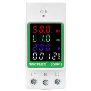 Contor monofazat de energie electrica, Sinotimer, 50-300V, 100A, display led, functie resetare, iluminat, SDM012-2