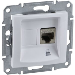 Priza simpla date Rj45 Cat.6 Utp Schneider Sedna SDN4700121, alb