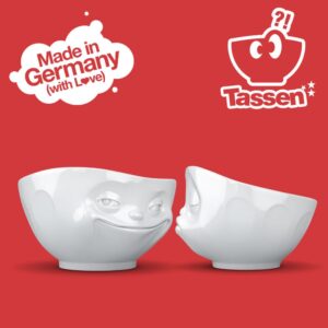 Set 2 Boluri albe din Portelan cu Expresie