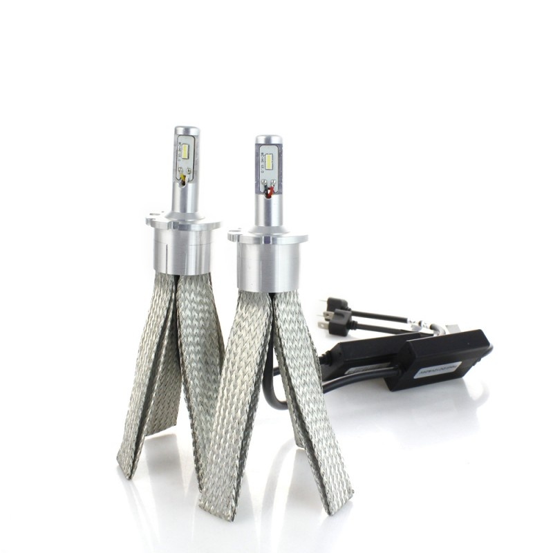 Set 2 LED-Uri Auto Techstar® 8C D4,H7 80w, 8000 Lumeni, 6500K, AUTO, 12-24 Volti, COB, Radiator Aluminiu Si Cupru