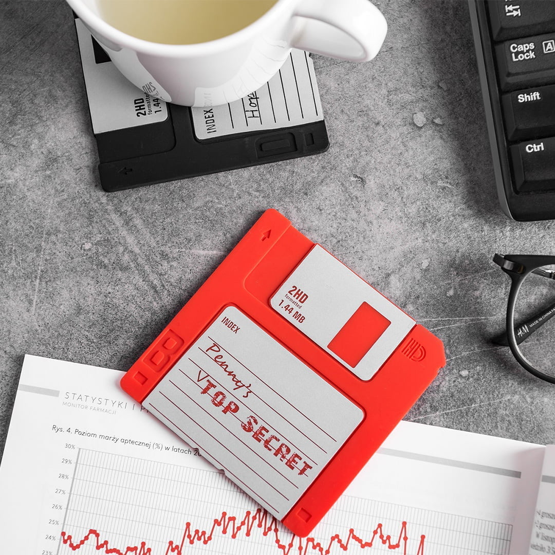 Set 6 Suporturi pentru Pahare Floppy Disk