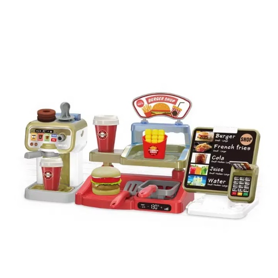 Set Burger Shop - Jucarie Interactiva cu Accesorii pentru Copii 3+ Ani