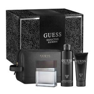 Set Cadou Guess, Seductive Homme, Apa de Toaleta, 100 ml + Deodorant, 226 ml + gel de dus, 100 ml + geanta