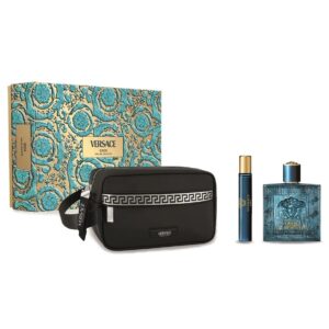 Set Cadou Versace Eros, Apa de toaleta, Barbati (Continut set: 100 ml Apa de Toaleta + 10 ml Apa de Toaleta + geanta)