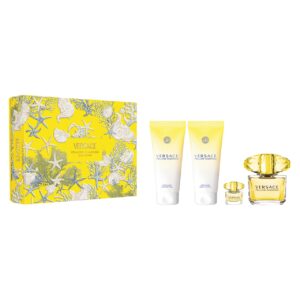 Set Cadou Versace Yellow Diamond, Femei, Apa de Toaleta 90 ml + Gel de dus, 100 ml + Lotiune de corp, 100 ml + Apa de Toaleta, 5 ml