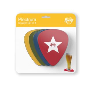 Set de 4 Suporturi pentru Pahare în Formă de Pene de Chitară