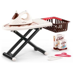 Set de calcat de jucarie pentru copii, masa de calcat cu fier electric, accesorii incluse