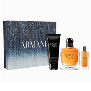 Set Giorgio Armani, Stronger with You, Barbati, Apa de Toaleta, 100 ml + Gel de dus, 75 ml + mini Apa de Toaleta, 15 ml