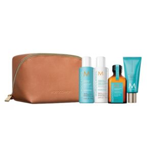 Set Hydration Essentials, Moroccanoil, Sampon 70ml, Balsam 70 ml, Crema de maini 40 ml, Tratament ulei de par pentru toate tipurile de par 25ml