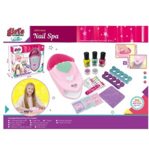 Set manichiura copii cu lampa uscator, 3 oje si accesorii colorate, recomandat de la 6 ani