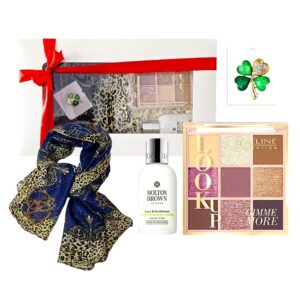 Set Nocturna cu esarfa, Fard de pleoape Eveline Look Up, lotiune de corp si brosa martisor