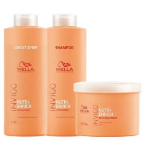 Set pentru par uscat Wella Professionals Nutri-Enrich, Sampon 1000 ml + Balsam 1000 ml + Masca 500 ml
