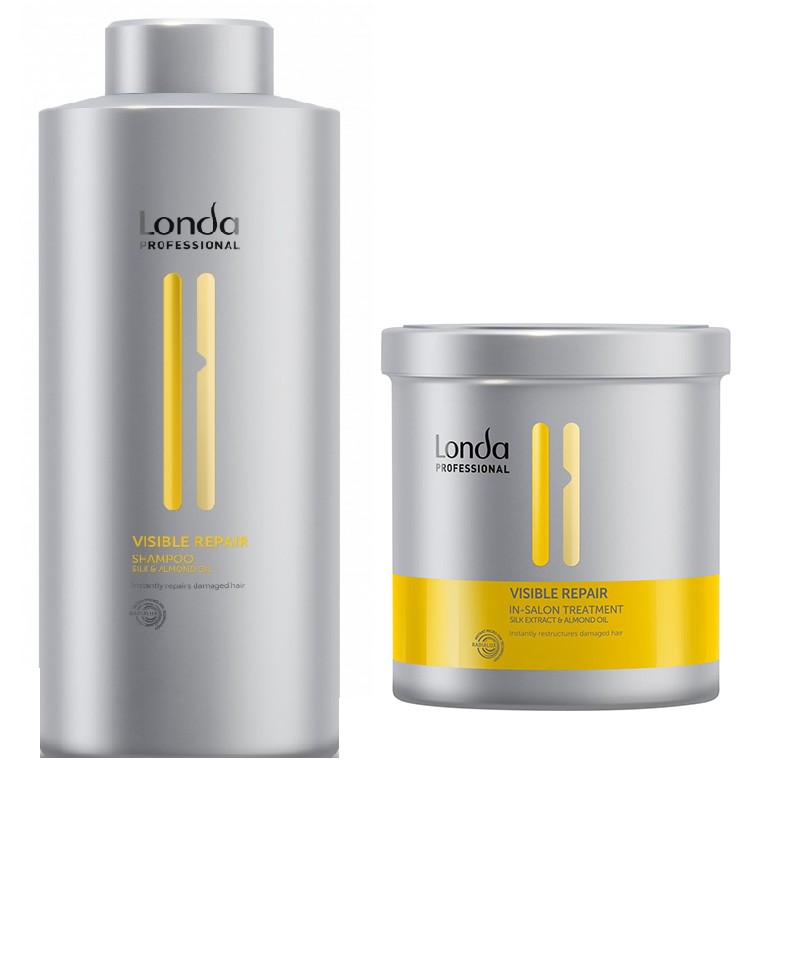 Set reparator Londa Professional Visible Repair cu 1000 ml Sampon + 750 ml Tratament cu Pantenol (Concentratie: Set)