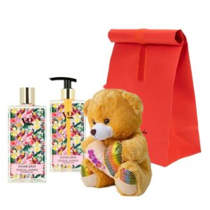 Set Scentbear cu ursulet de plus, Sapun lichid, 350 ml si Gel de dus, 350 ml