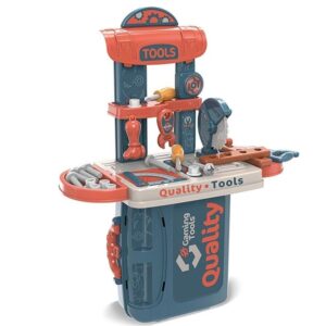 Set trusa de scule de jucarie pentru copii, cu 34 piese si cutie de depozitare tip servieta