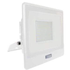 Reflector LED SMD 50W 6400K IP65 cu senzor miscare - alb V-TAC SKU-20279