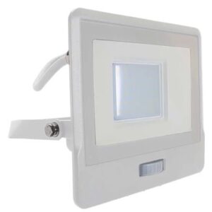 Reflector LED SMD 30W 6400K IP65 cu senzor miscare - alb V-TAC SKU-20300