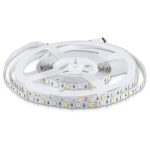 Banda LED SMD5050 60LED/M RGB + alb cald IP20 5M V-TAC SKU-212552