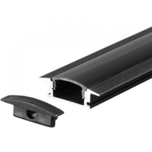 Profil aluminiu pentru banda LED 2M 24.7MM x 7MM - negru V-TAC SKU-2875