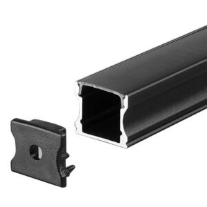 Profil aluminiu pentru banda LED 2M 17.2MM x 14.4MM - negru V-TAC SKU-2878