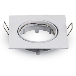 Corp spot GU10 crom patrat alb unghi reglabil V-TAC SKU-3590