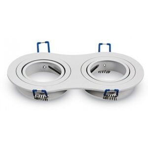 Corp spot 2XGU10 alb unghi reglabil V-TAC SKU-3601