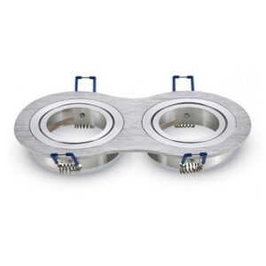 Corp spot 2XGU10 crom mat unghi reglabil V-TAC SKU-3602